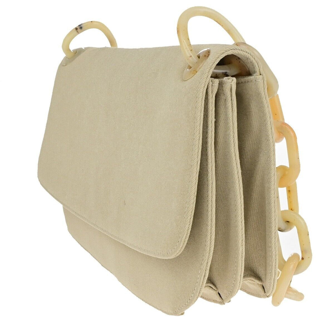 Refined Rectangular Canvas Shoulder Bag with Silver Hardware