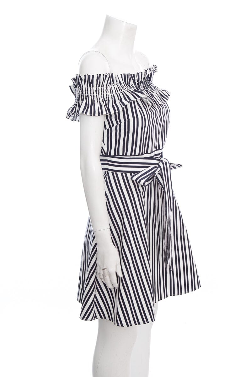Kate Spade Striped Off-the-Shoulder Dress SZ 2