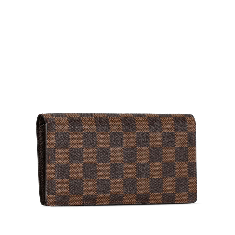 Louis Vuitton Damier Portefolio Sarah Long Wallet N61734 Brown PVC Leather  Louis Vuitton Long Wallet