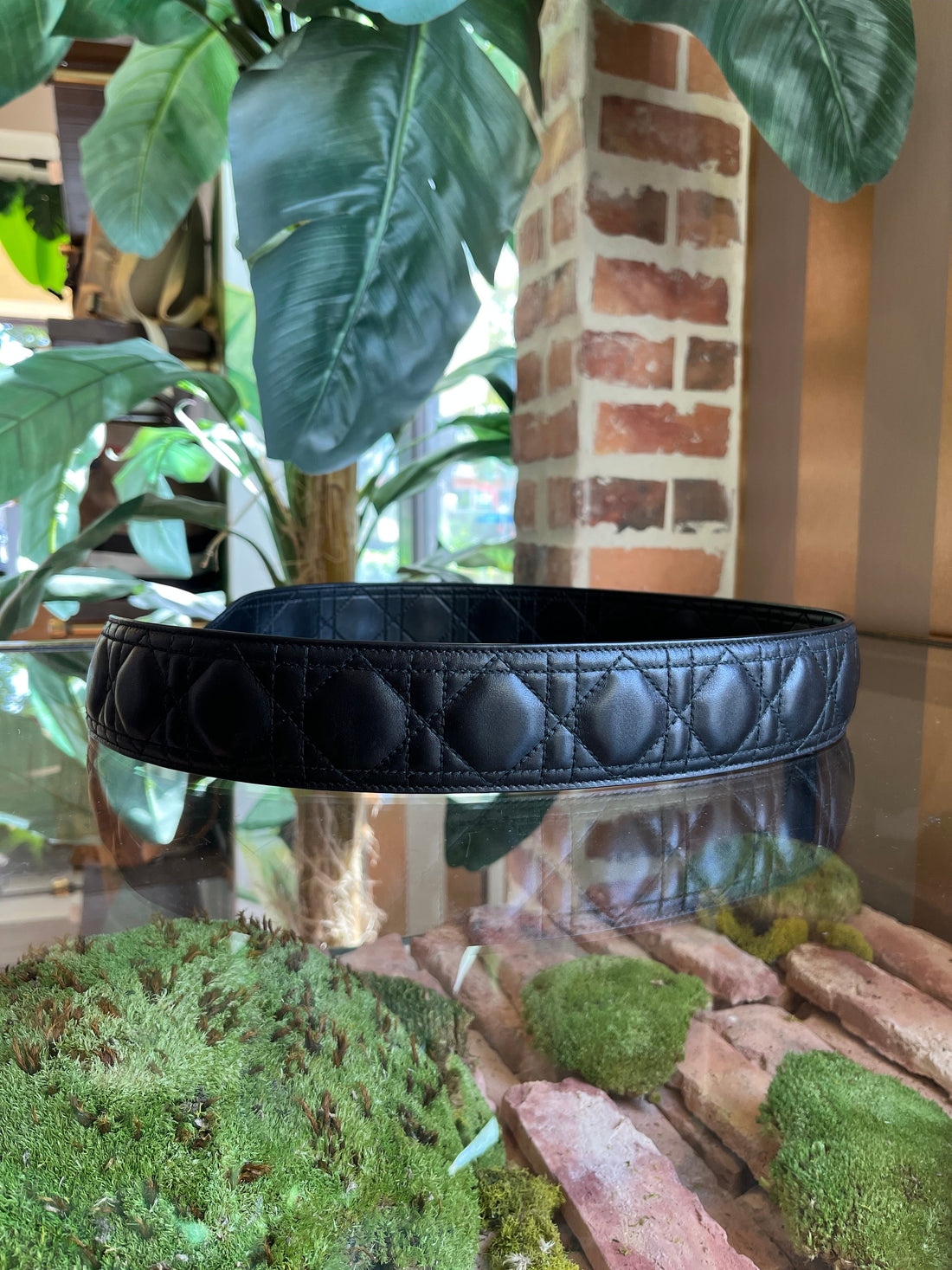 Christian Dior Lambskin Cannage Shoulder Strap Black