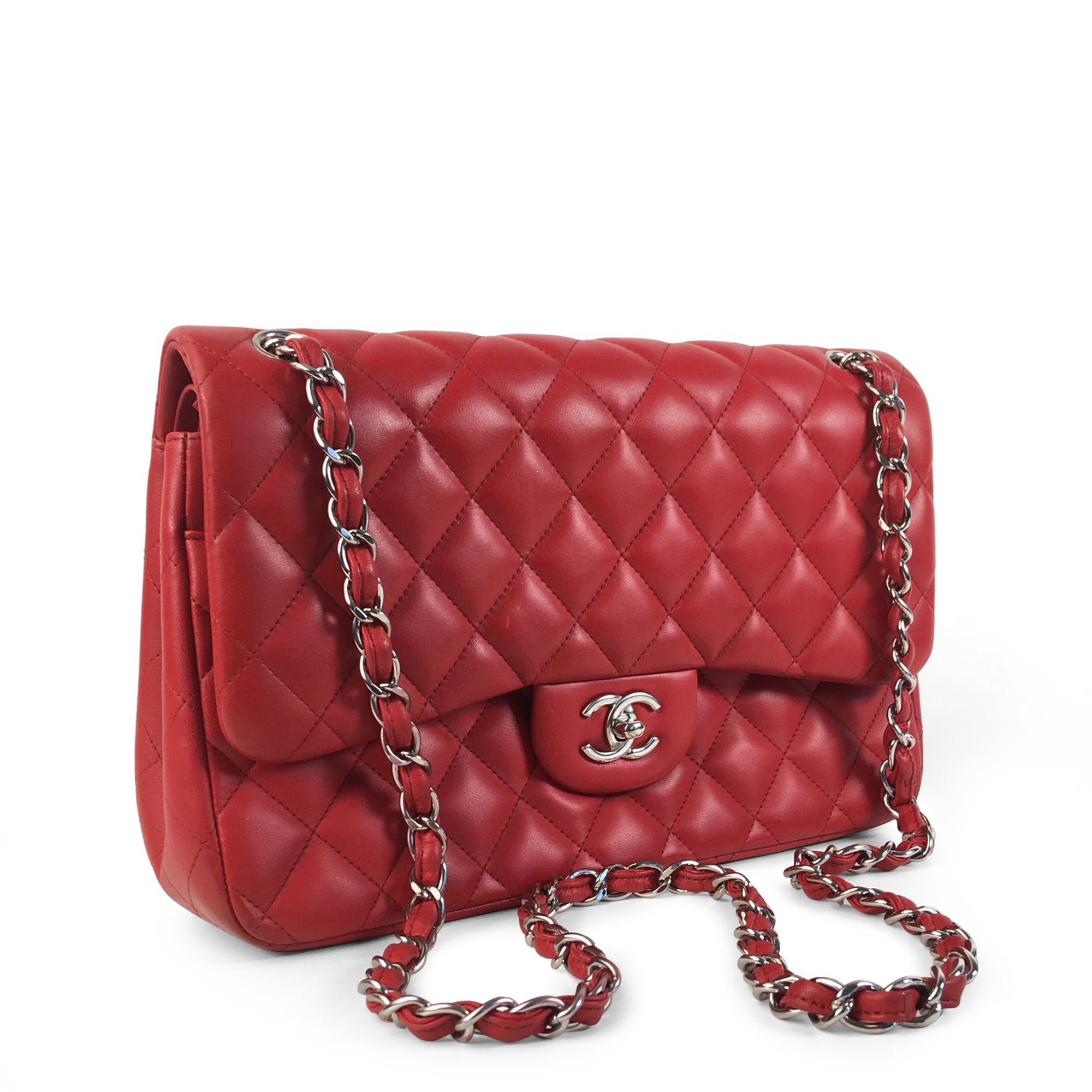Chanel Jumbo Classic Lambskin Double Flap Shoulder Bag