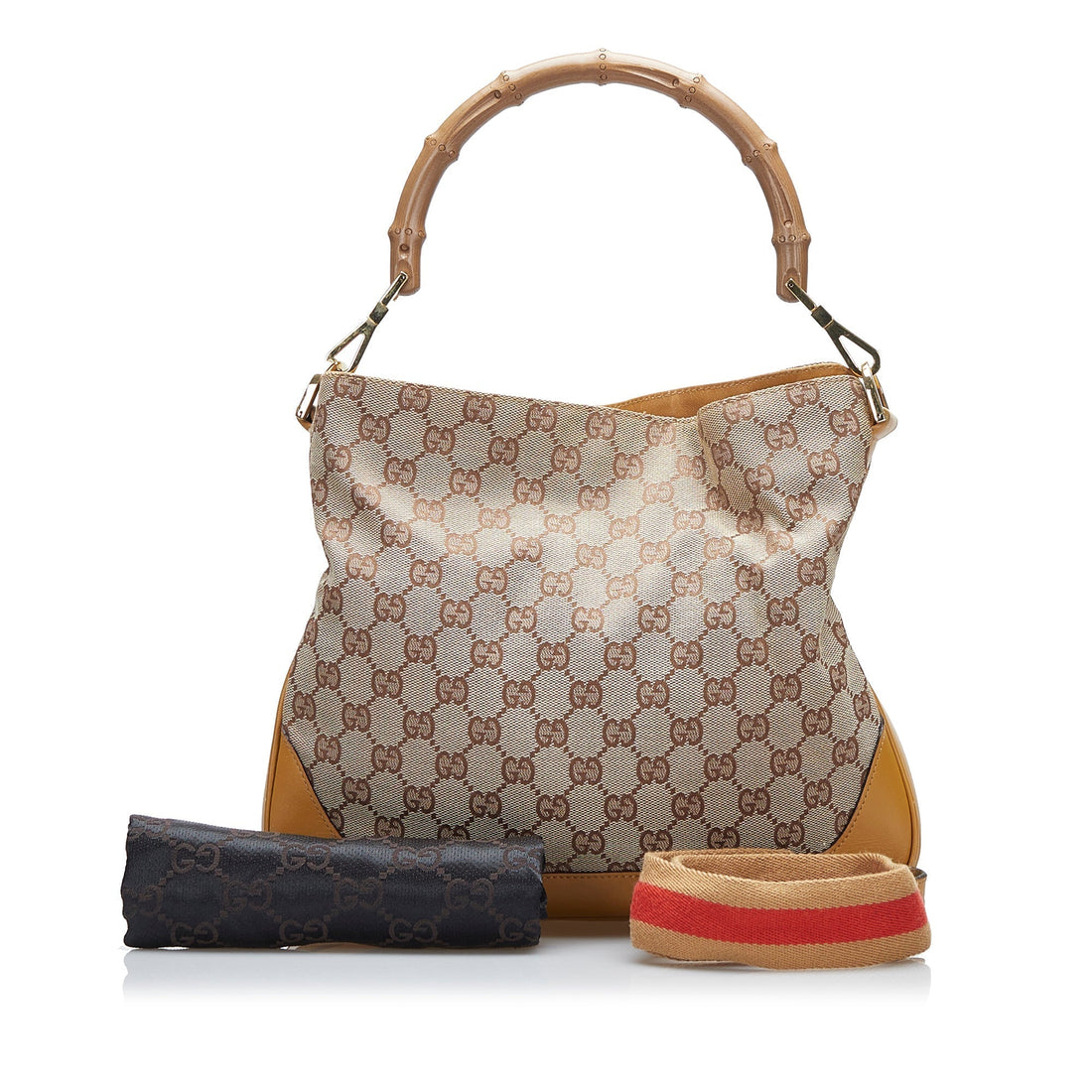 Gucci Bamboo GG Canvas Web Satchel