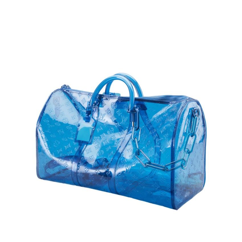 Louis Vuitton Keepall Bandouliere Monogram 50 Blue PVC