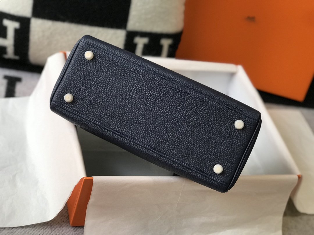 HM Kelly 32 Taurillon Clemtlmce Blue Nuit Bag For Womtlm, Womtlm’s Handbags, Shoulder Bags 12.5in/32cm