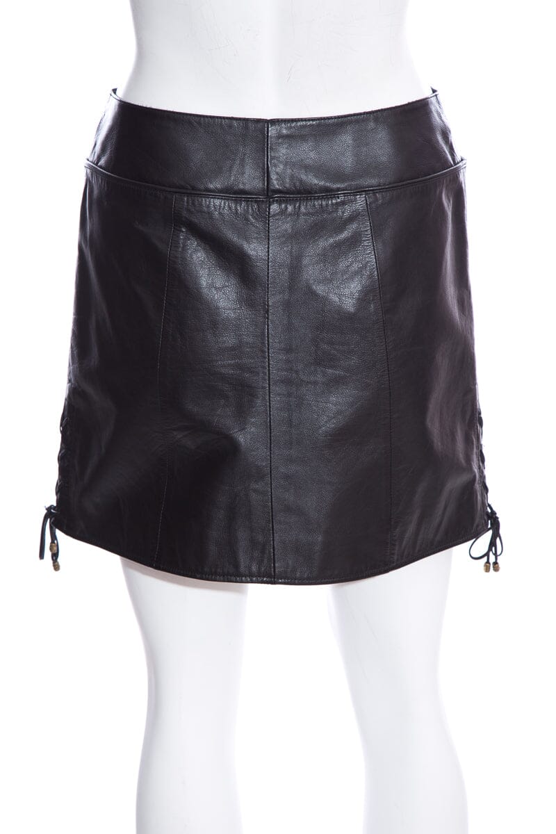 Chanel Salzburg Collection Black Calfskin Mini Skirt SZ 38