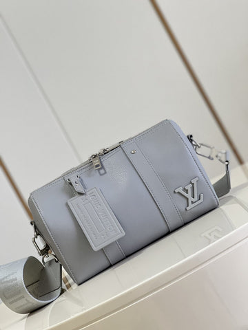 LV City Keepall Grey Aerogram For Womtlm, WoBags, Crossbody Bags 10.6in/27cm LV M59328