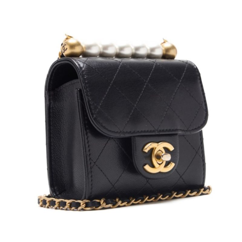 CHANEL ?CHANEL?Mini Trace Pearl Chain Shoulder  Black  Shoulder Bag Mini Shoulder Bag  Bag Hybrid ? Ship?