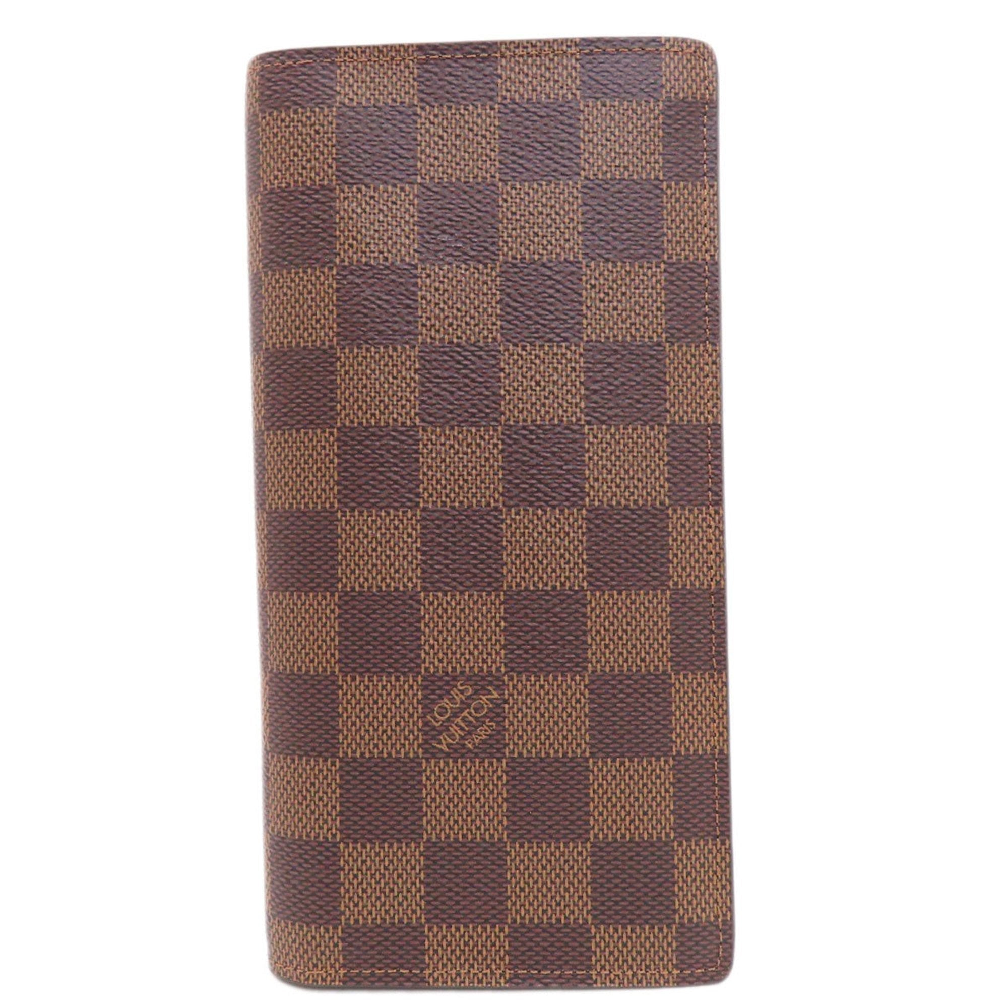 Louis Vuitton Damier Canvas Ebene Damier Canvas Long Wallet (Bi-Fold)