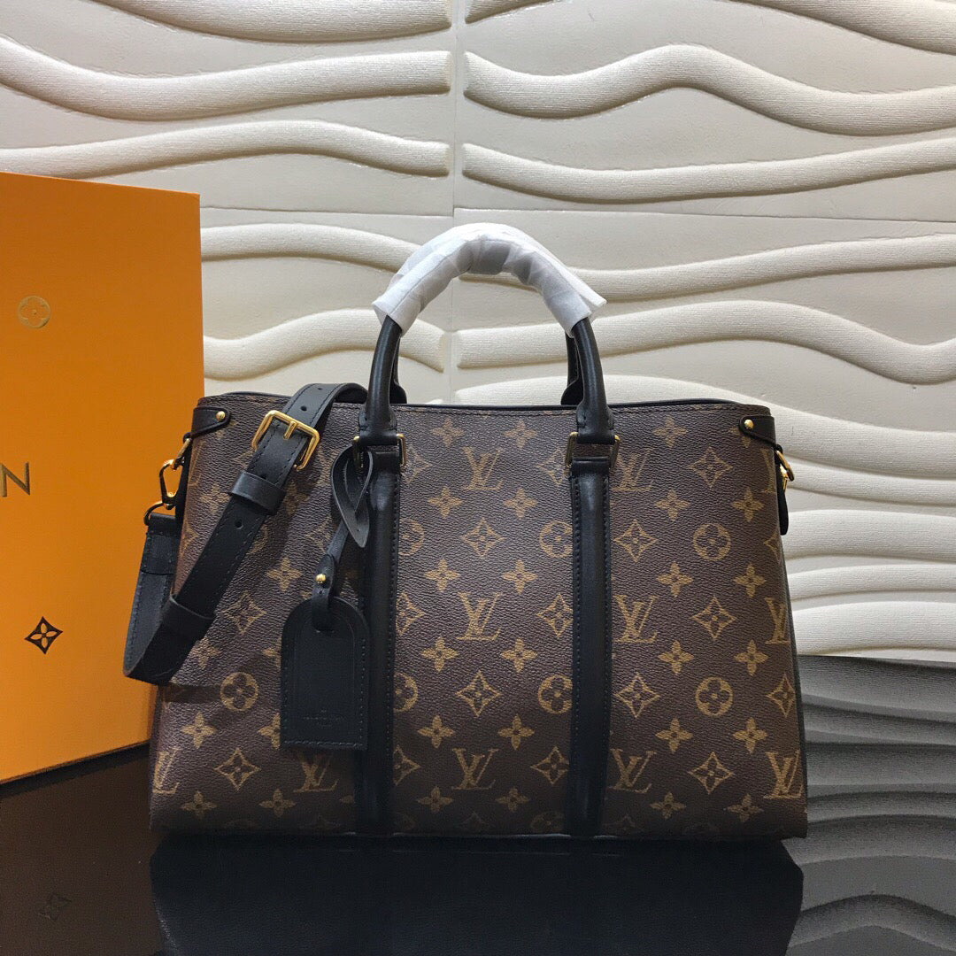 LV Soufflot MM Monogram Canvas Black For Womtlm, WoHandbag, Shoulder And Crossbody Bags 14.2in/36cm LV M44817
