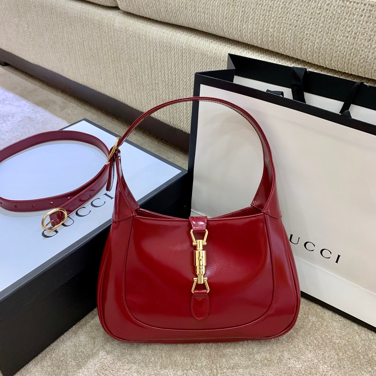 gg Jackie 1961 Small Shoulder Bag Red For Women 10.8in/27.4cm gg ?636709 10O0G 6638