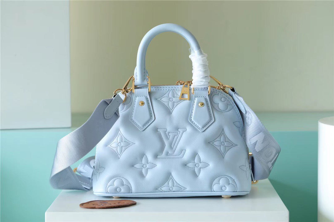 LV Alma BB Bag Handbags,  Shoulder and Cross Body Bags For Womtlm In Bleu Glacier Blue 9.6in/25cm LV M59822