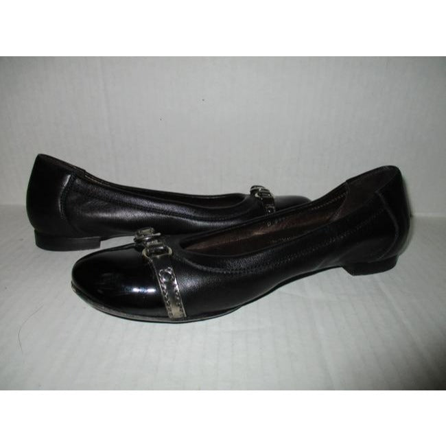 Attilio Giusti Leombruni Black Patent Toe Ballerina Flats Size Eu