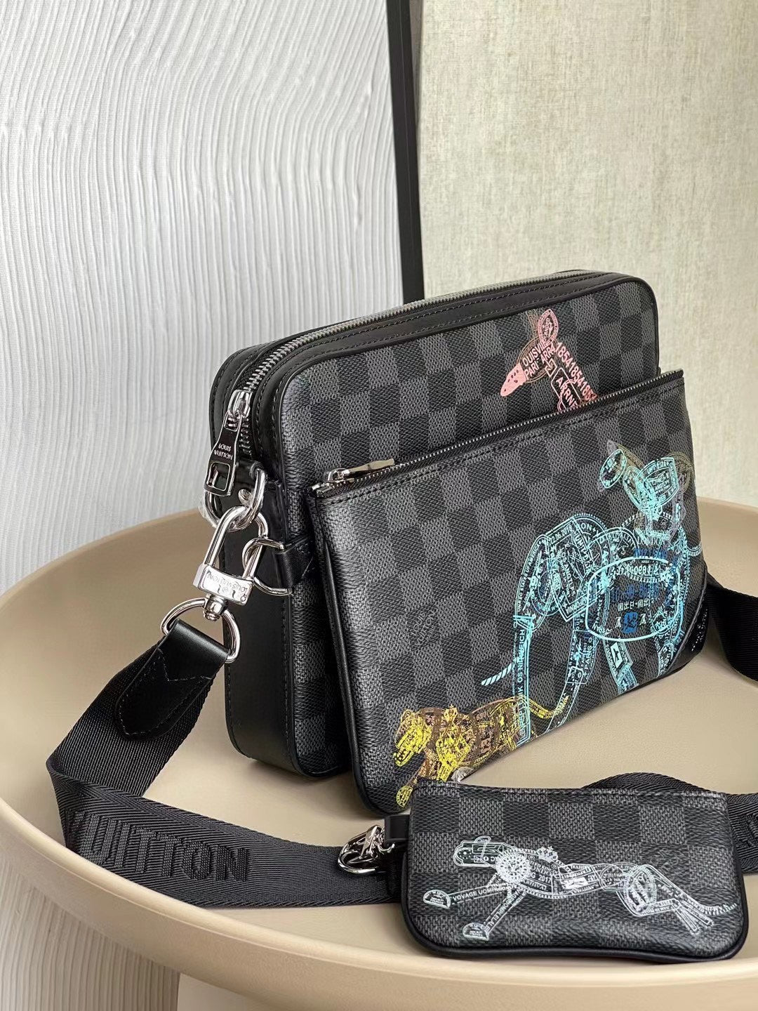 LV Trio Messtlmger Damier Graphite Canvas For Mtlm, Bags, Crossbody Bags 9.8in/25cm LV N58040