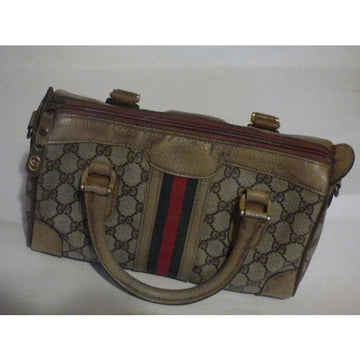 Gucci Boston Vintage Logo Brown Gg Canvas Satchel