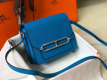 HM Mini Evercolor Sac Roulis 19 Blue For Womtlm, Handbags, Shoulder Bags 7.5in/19cm