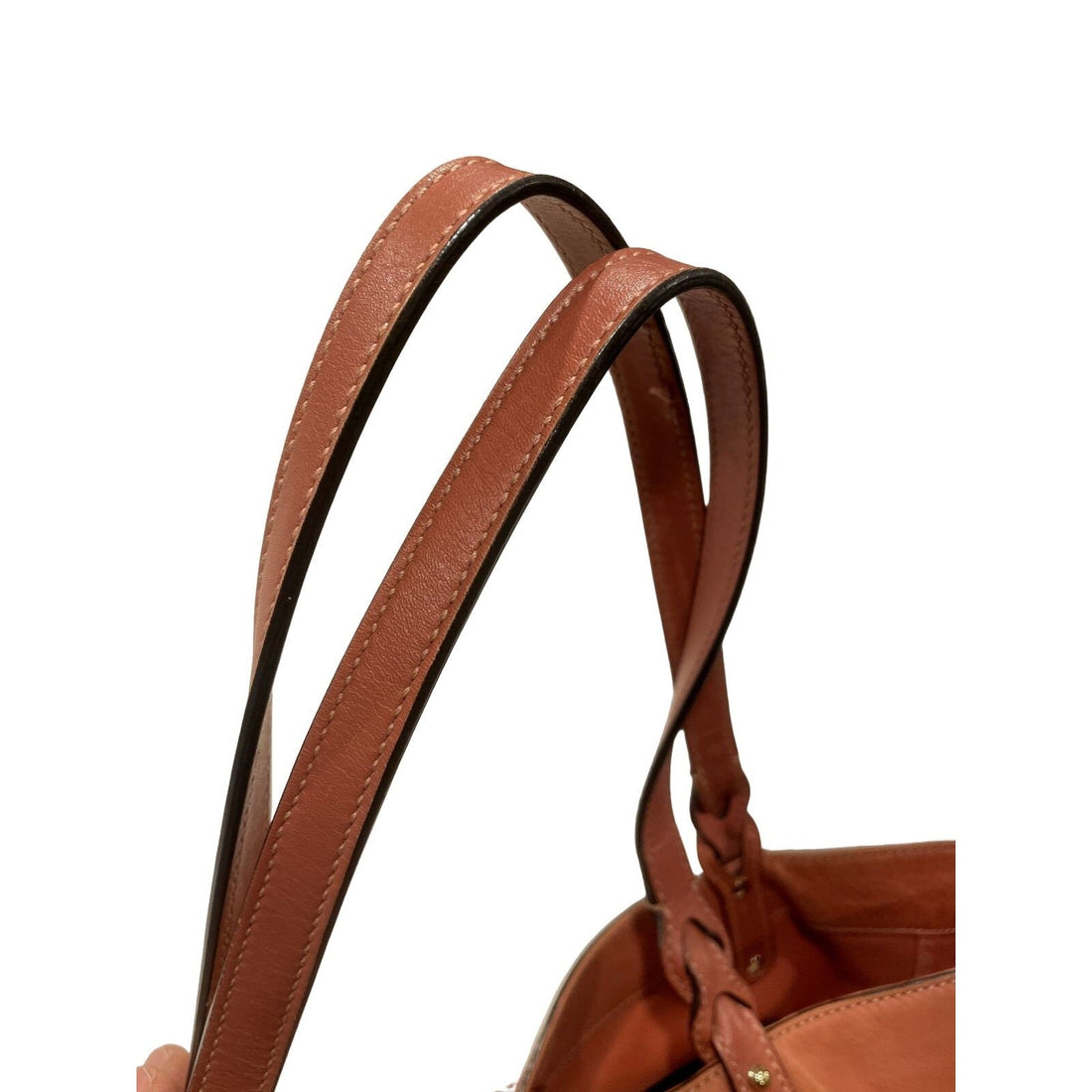 Gucci caramel leather craft XL tote with a python wallet, braided handles, & 'Made in Italy by Gucci' embossed on the front