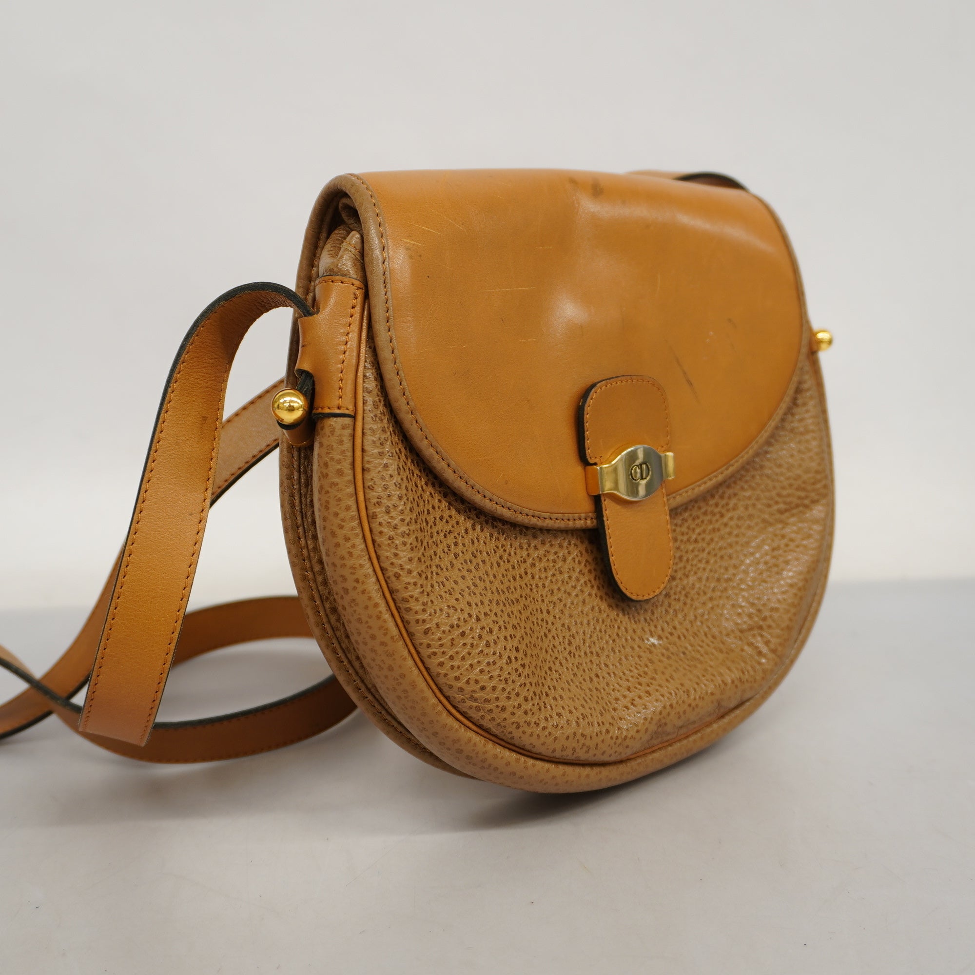 CHRISTIAN DIORAuth  Shoulder Bag Women's Leather Brown