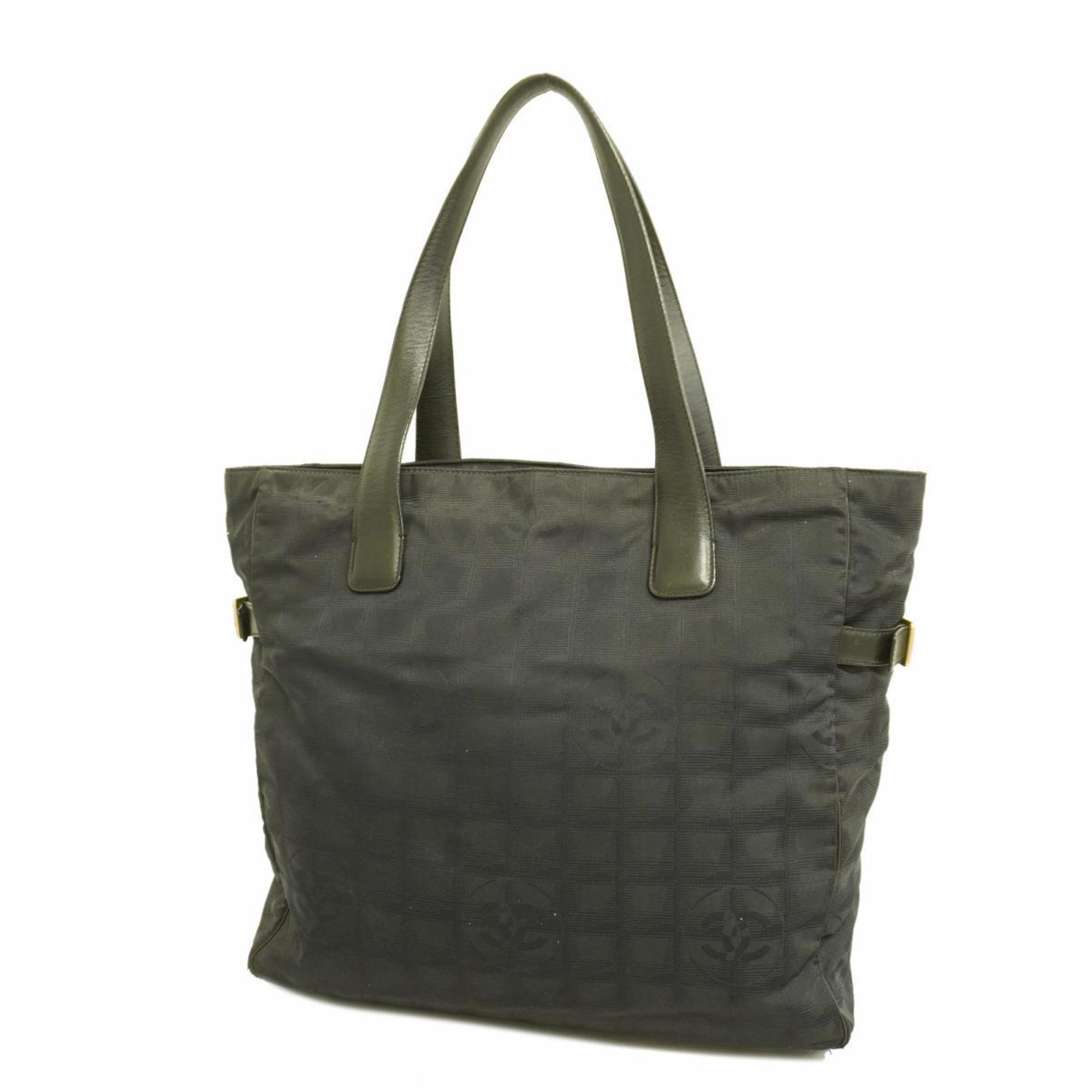 Chanel Tote Bag New Travel Nylon Black Champagne Women's