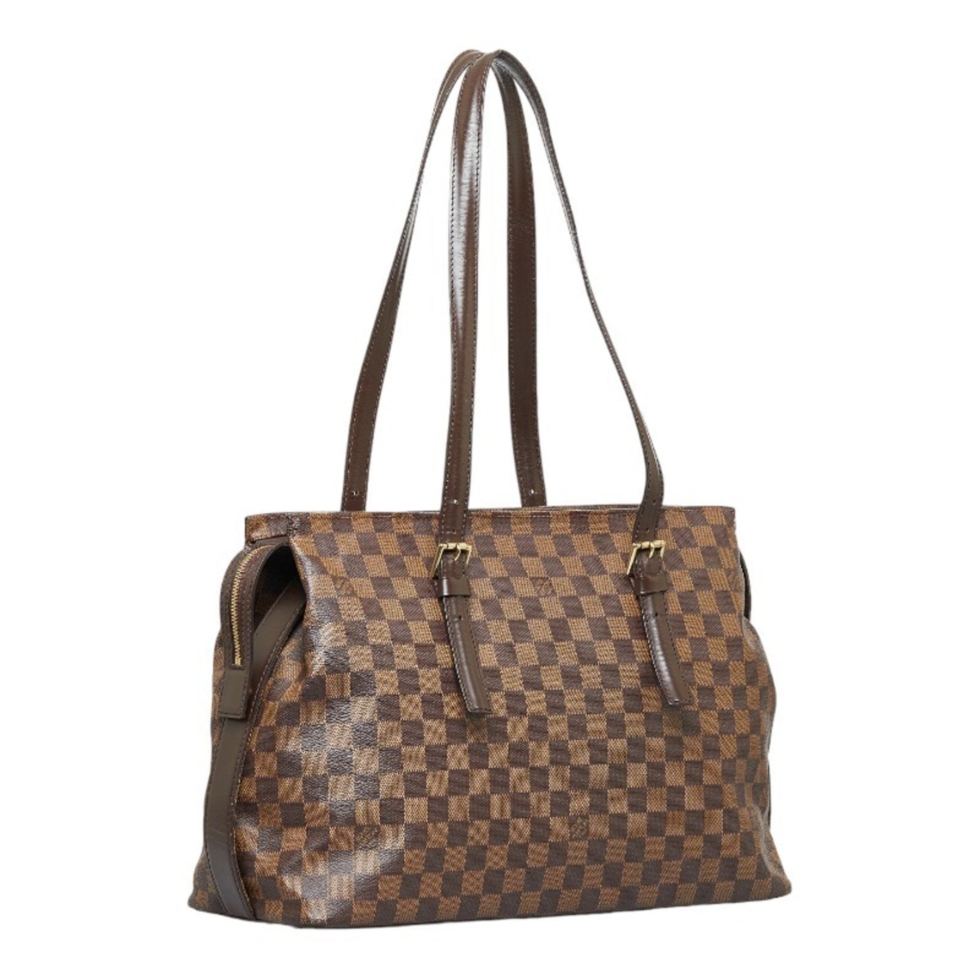 LOUIS VUITTON Damier Chelsea Tote Bag Shoulder N51119 Brown PVC Leather Ladies
