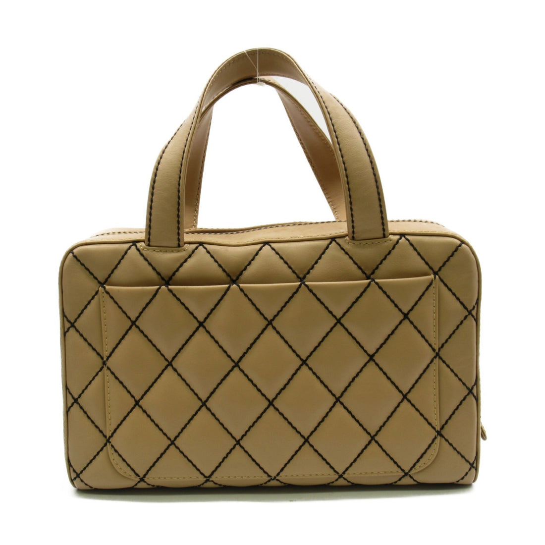 CHANEL Wild Stitch Handbag Beige leather