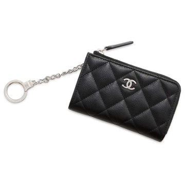 CHANEL Wallet/Coin Case Matelasse Caviar Skin AP0221 Black
