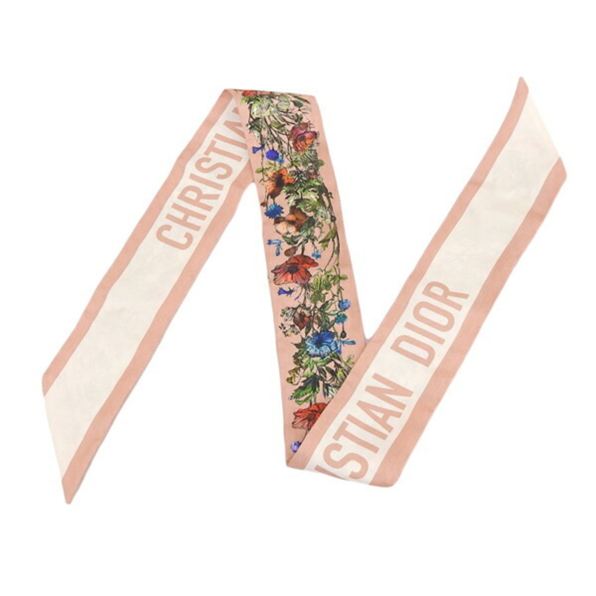 CHRISTIAN DIOR Silk Mitza Logo Twilly 15MIF106I611 Pink Ladies