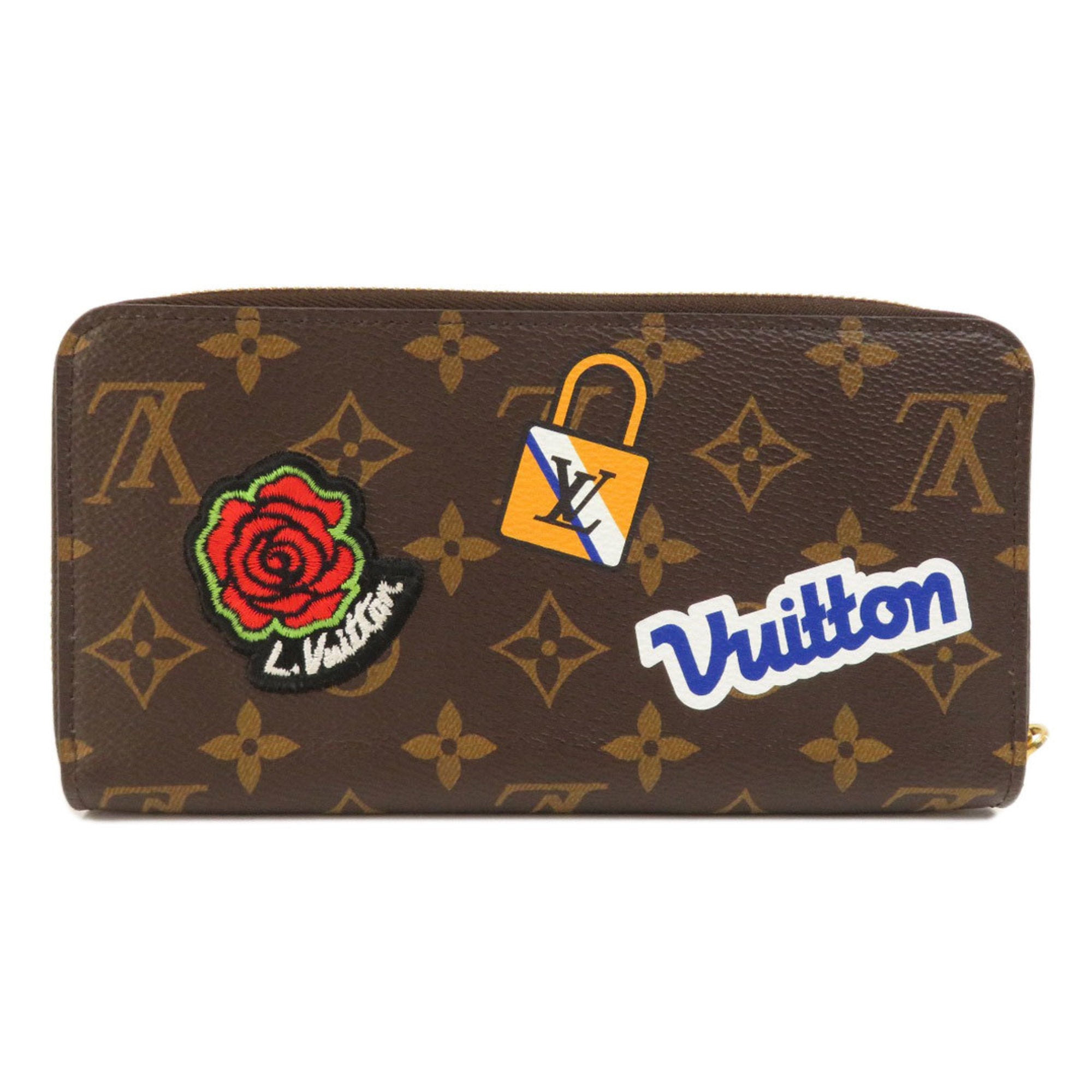 LOUIS VUITTON M63392 Zippy Patches Stories Long Wallet Monogram Canvas Women's