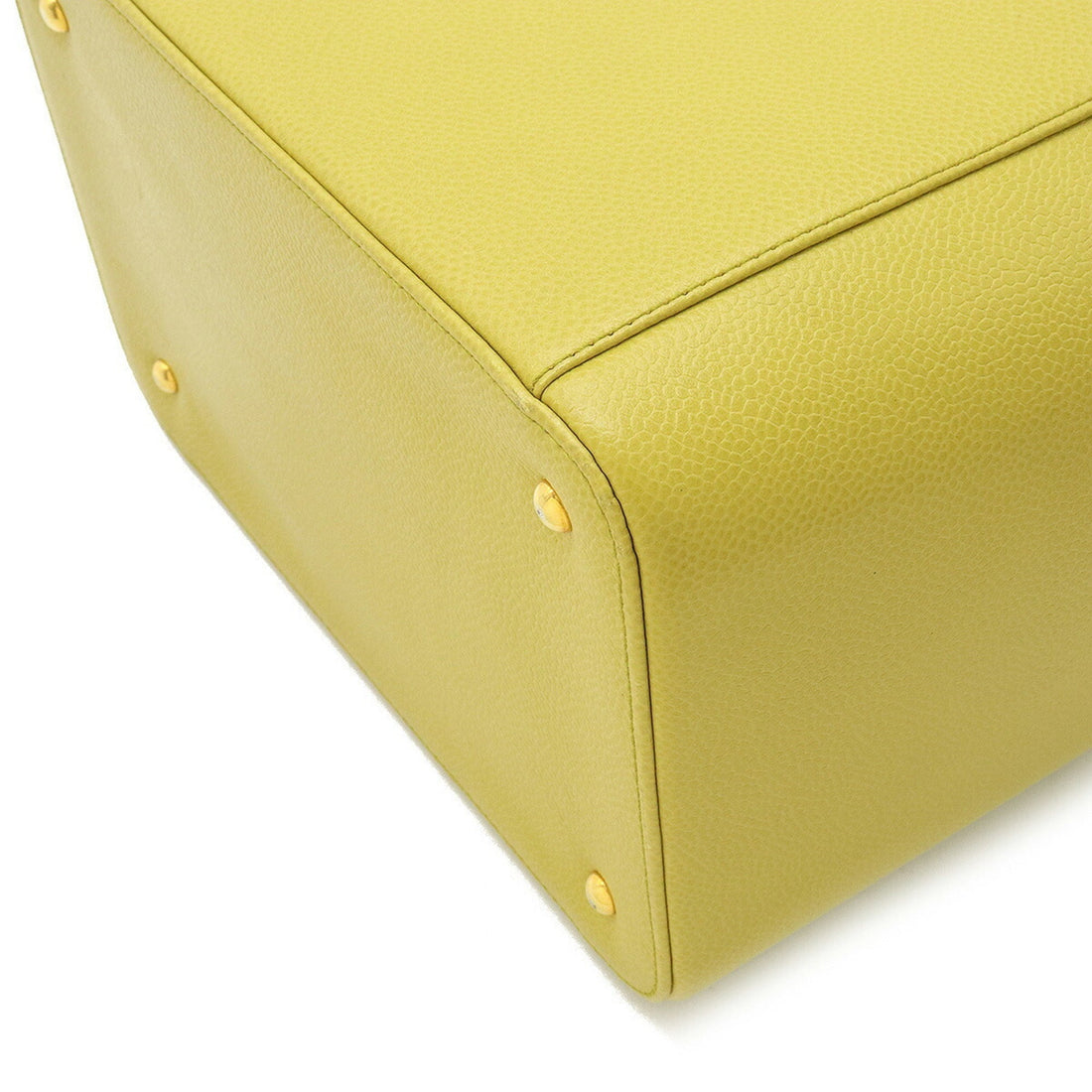 Chanel Cocomark Vanity Bag HandBag Shoulder Caviar Skin Leather Dusty Yellow