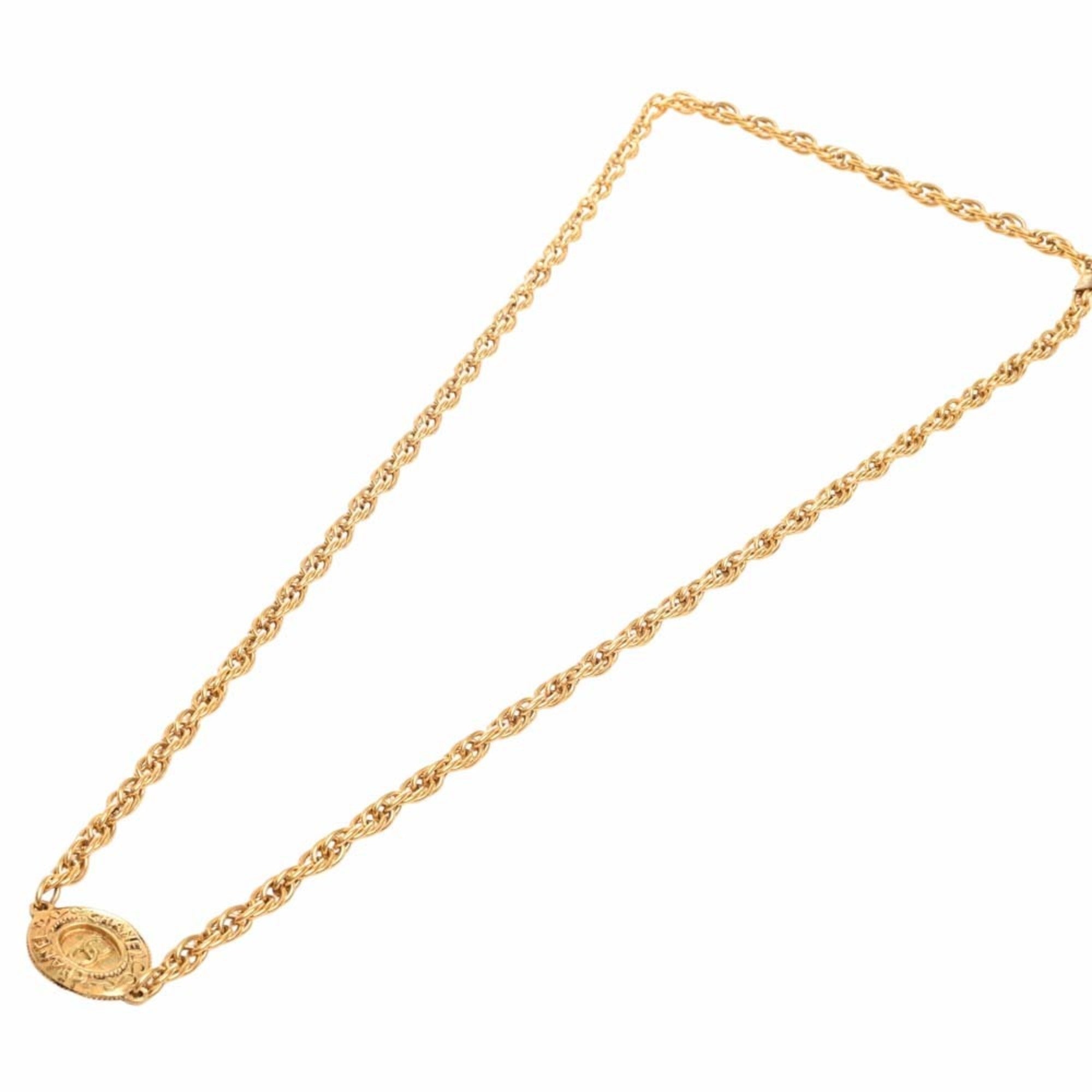 Chanel Cocomark Necklace Gold Women's