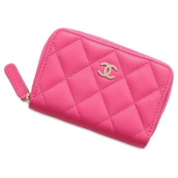 Chanel Wallet/Coin Case Classic Zip Coin Purse Matelasse Coco Mark Caviar Skin AP0216