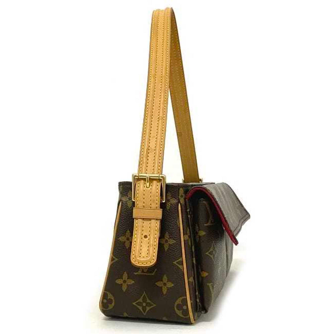 LOUIS VUITTON Bag Vibasite MM Brown Beige Monogram M51164 Canvas Nume Leather DU0084 Handbag LV