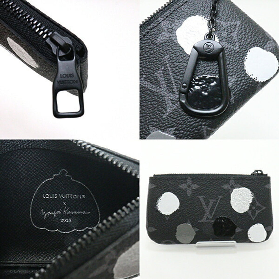 LOUIS VUITTON Yayoi Kusama Collaboration Coin Case Key Pouch Black Dot Pattern