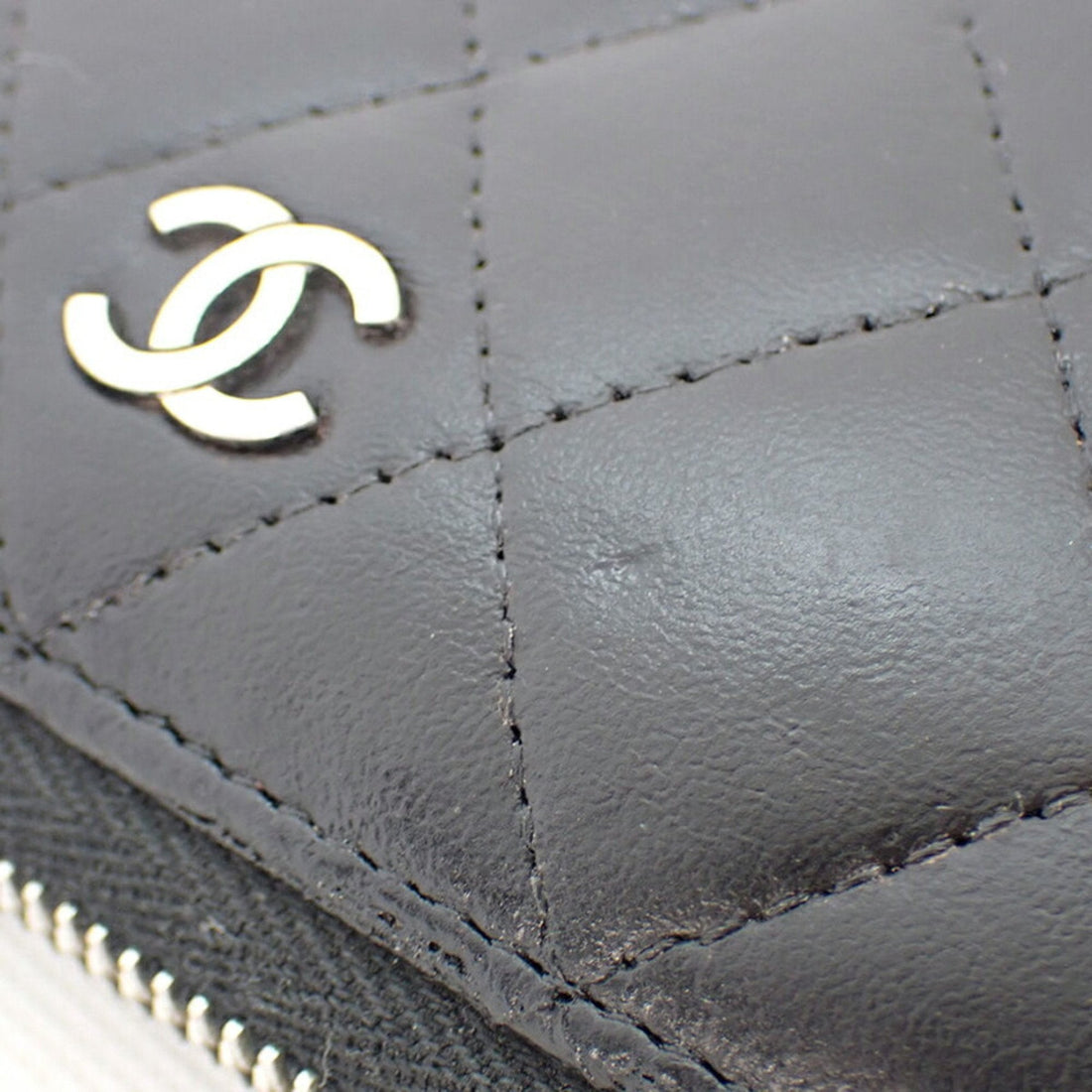 Chanel caviar skin matelasse black long wallet