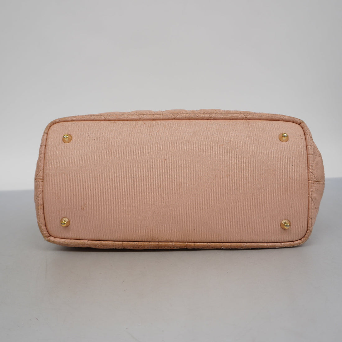 CHRISTIAN DIORAuth  Canage Women's Coated Canvas,Leather Tote Bag Salmon Pink