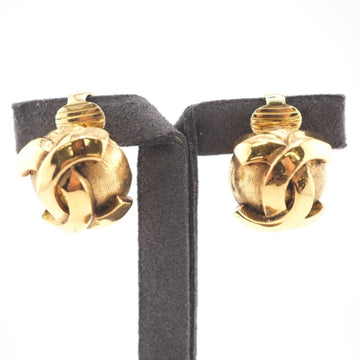 CHANEL 209 Coco Mark Earrings Gold Women's