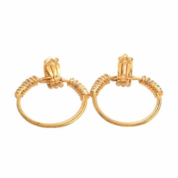 Chanel Cocomark hoop earrings gold ladies