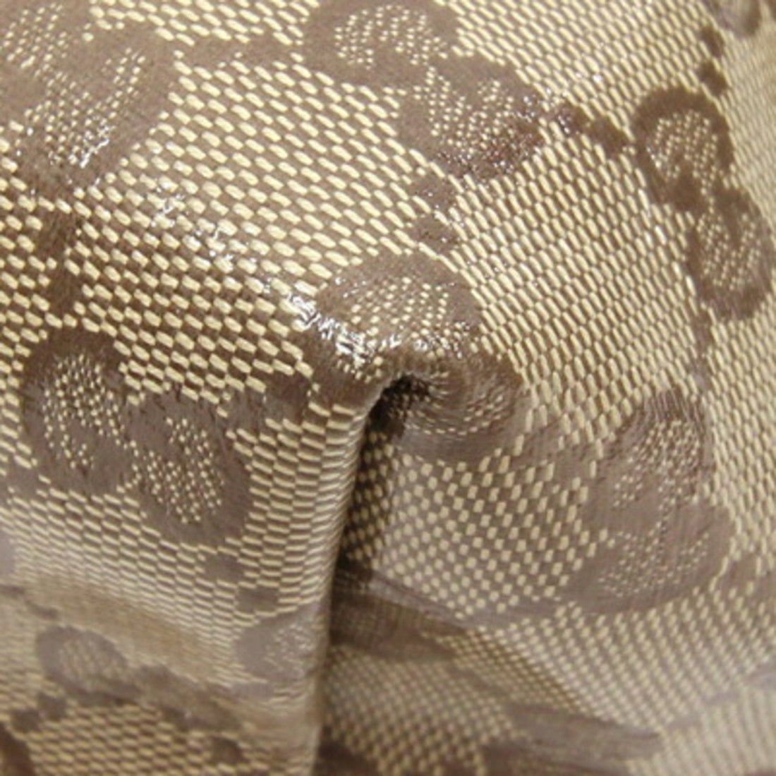 GUCCI tote bag GG crystal 265693 dark brown beige PVC leather ladies