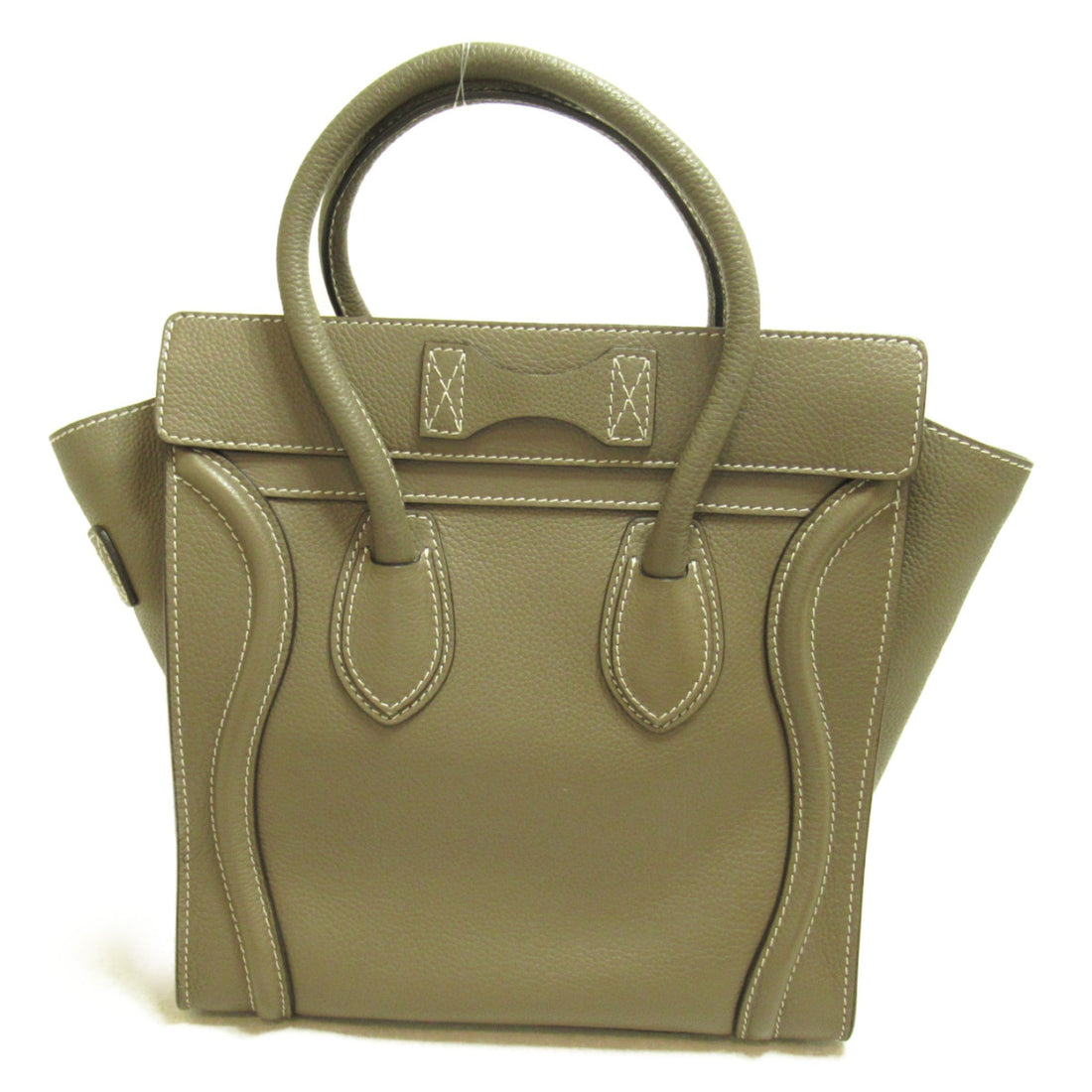 Celine Luggage micro shopper handbag Gray Gurege Calfskin [cowhide] 167793