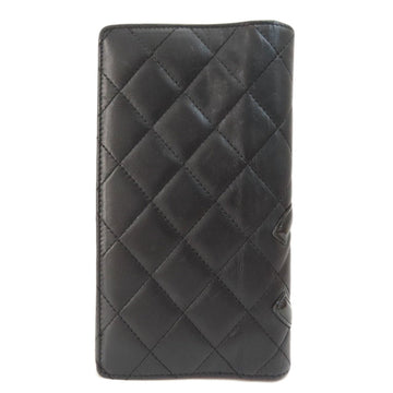 Chanel Cambon Line Long Wallet Leather Women's
