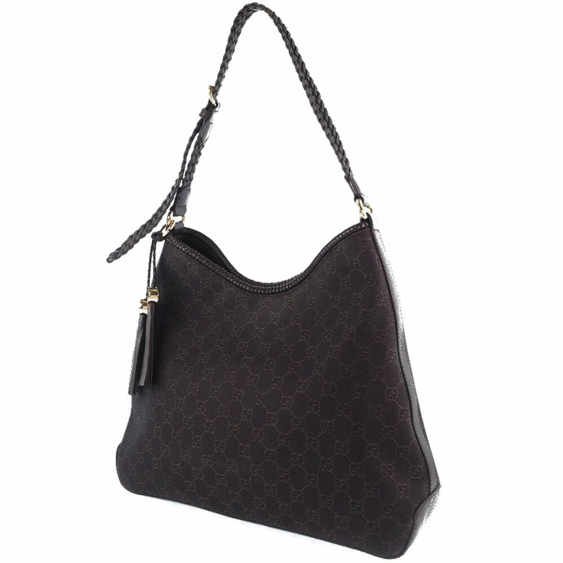 Gucci One Shoulder Tassel 336659 GG Canvas Brown Women's Bag