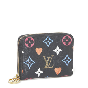 LOUIS VUITTON Monogram Game On Zippy Coin Purse Case M80305 Noir Black PVC Leather Ladies