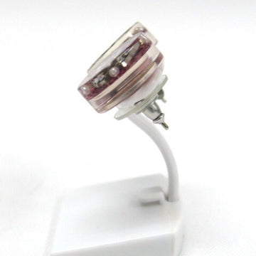 Chanel earrings here mark circle pink clear