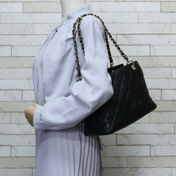 Chanel chain matelasse handBag caviar skin black ladies
