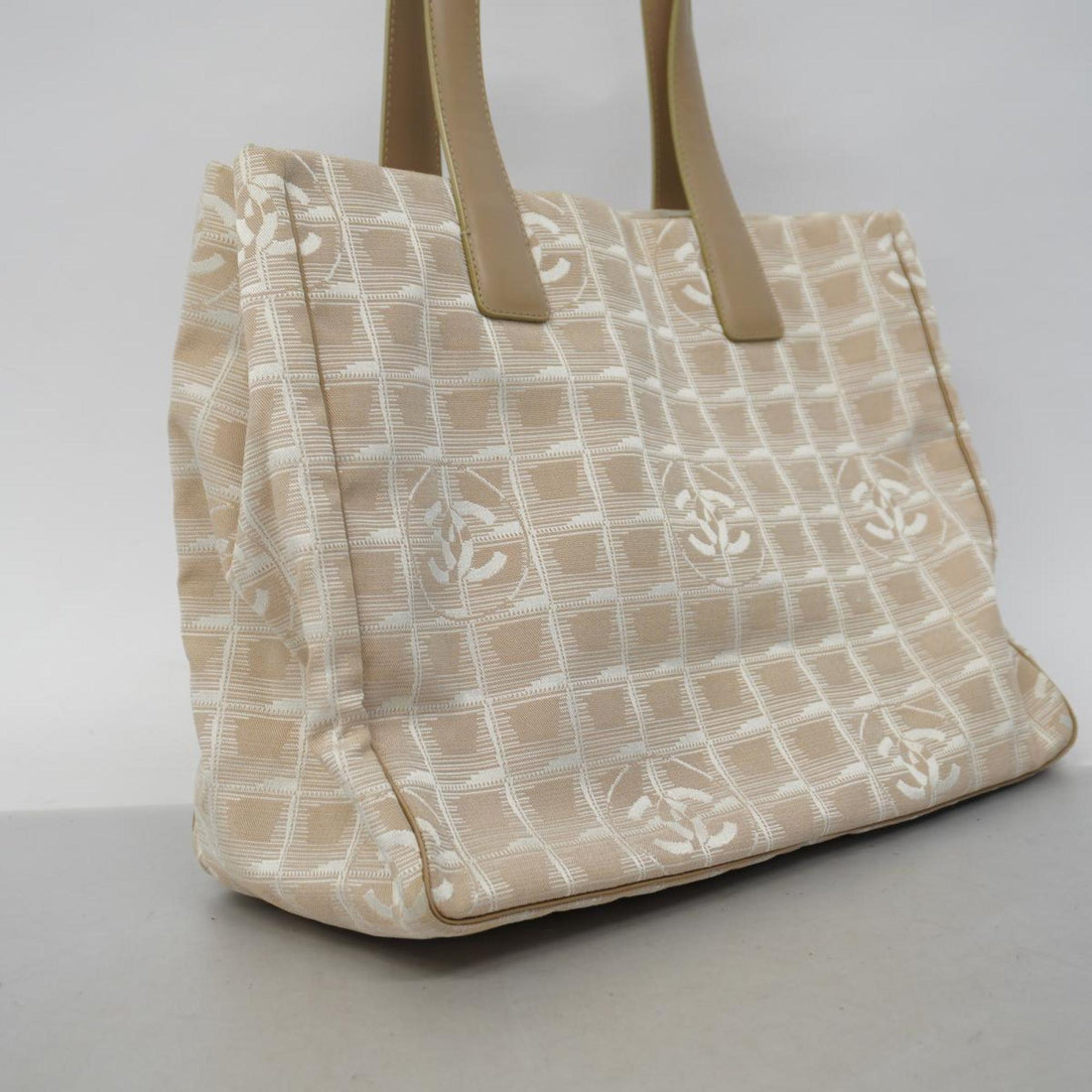 Chanel Tote Bag New Travel Nylon Beige Women's