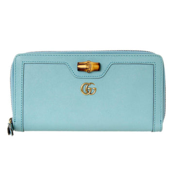 Gucci bamboo long wallet turquoise 658634
