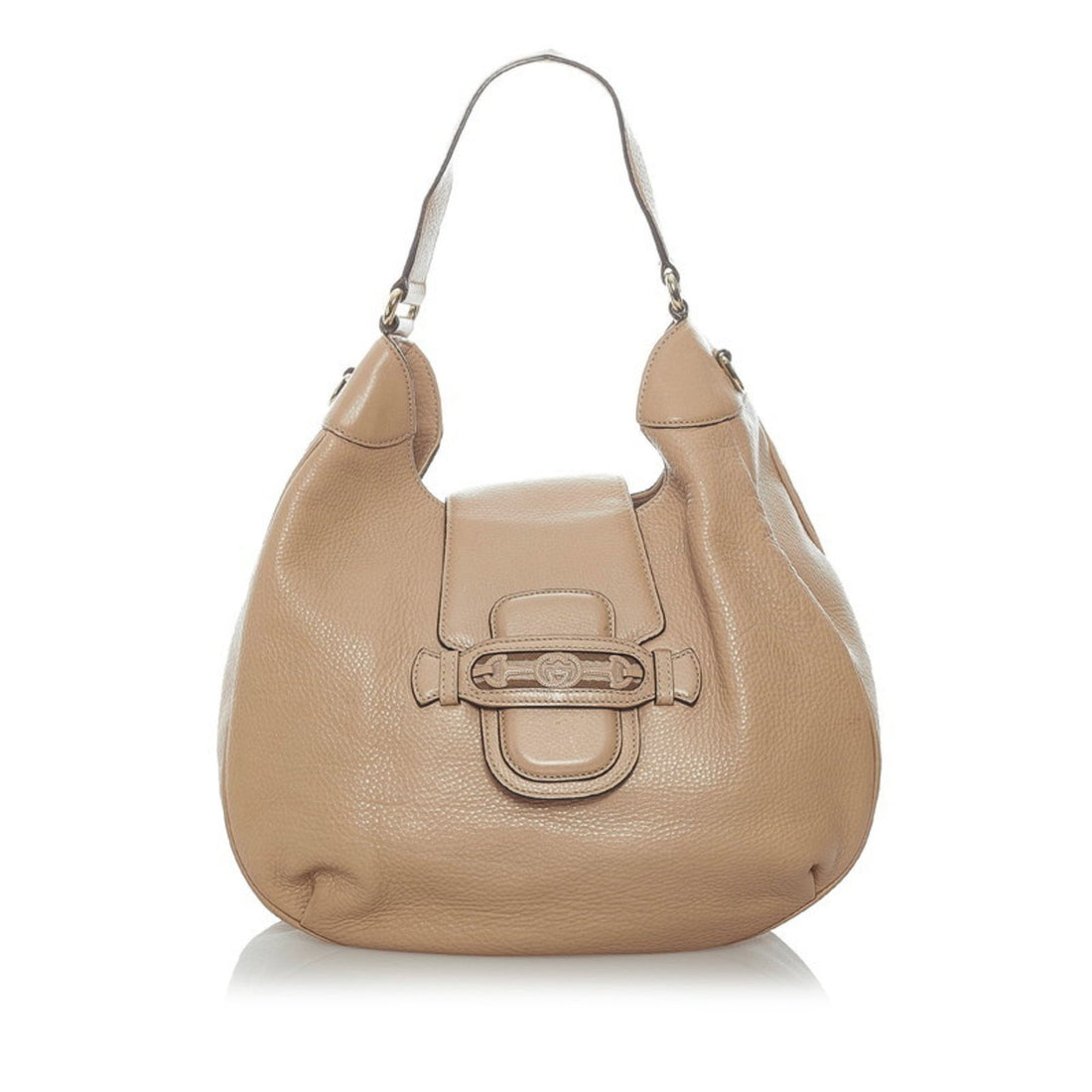 Gucci Horsebit Handbag Shoulder Bag 296851 Beige Leather Ladies