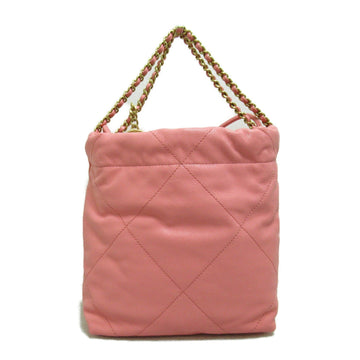 CHANEL 22 Mini 2wayShoulder Bag Pink Coral pink Caviar Skin [Grained Calf] Shiny Grain Calfskin AS3980 B14407 NR646