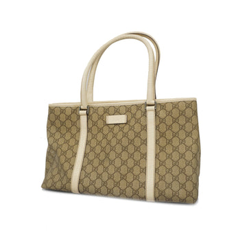 Gucci Tote Bag 114595 Women's GG Supreme Tote Bag Beige,White