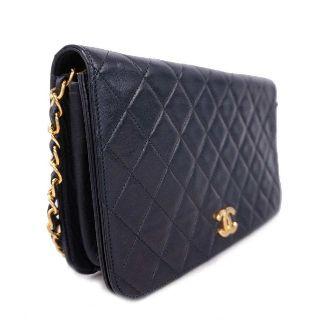Chanel Shoulder Bag Matelasse Chain Lambskin Black Women's