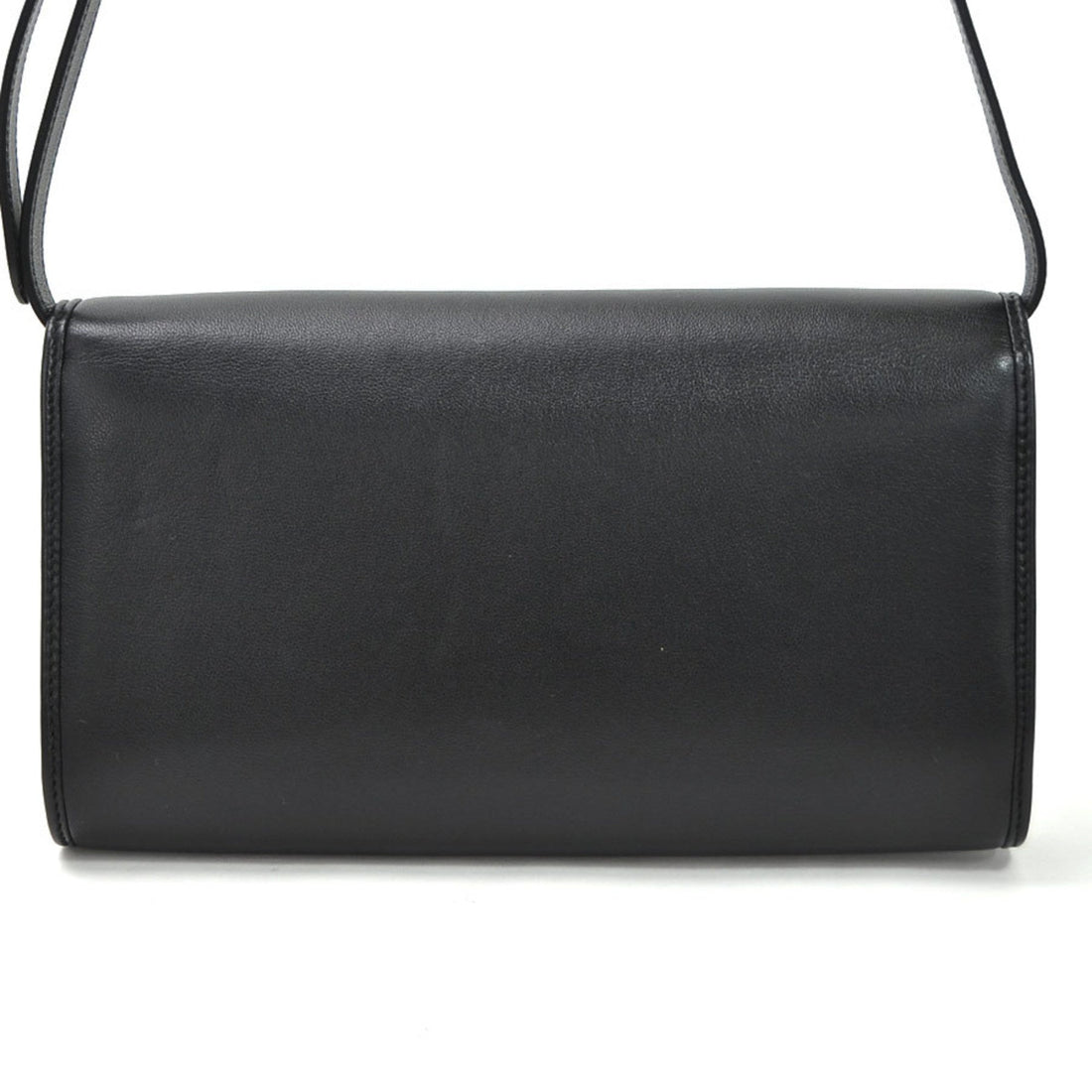 Gucci Shoulder Bag Clutch 2Way Interlocking G Black Leather GUCCI Women's 628521